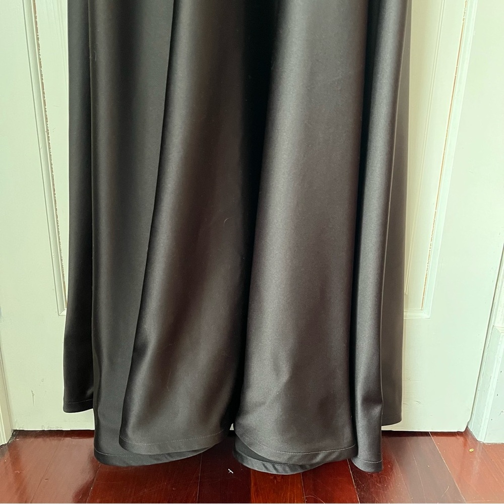Tadashi Shoji Vintage Velvet Mock Neck Dress Gown 16 Chocolate Brown Black Tie - Picture 4 of 12